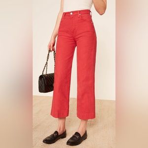 Reformation, Cherry Red Wide Leg